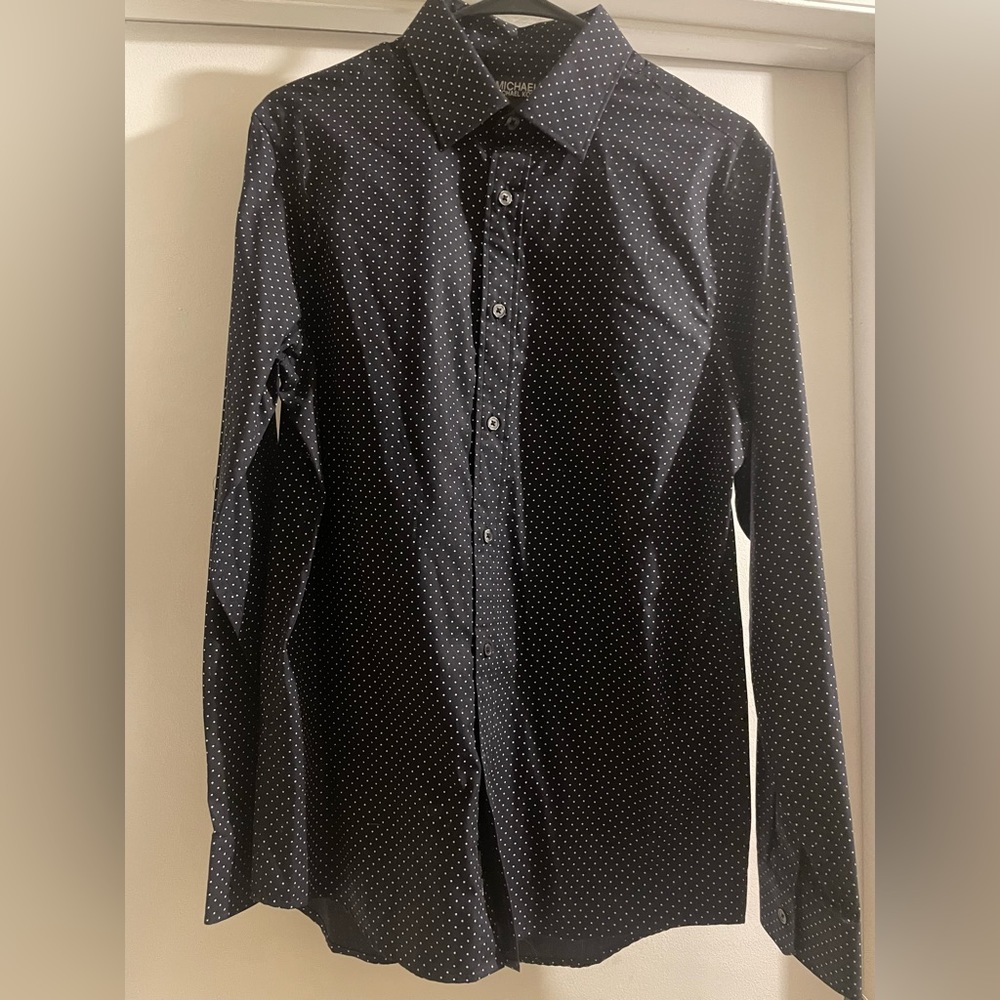 Michael Kors polka dot button down shirt